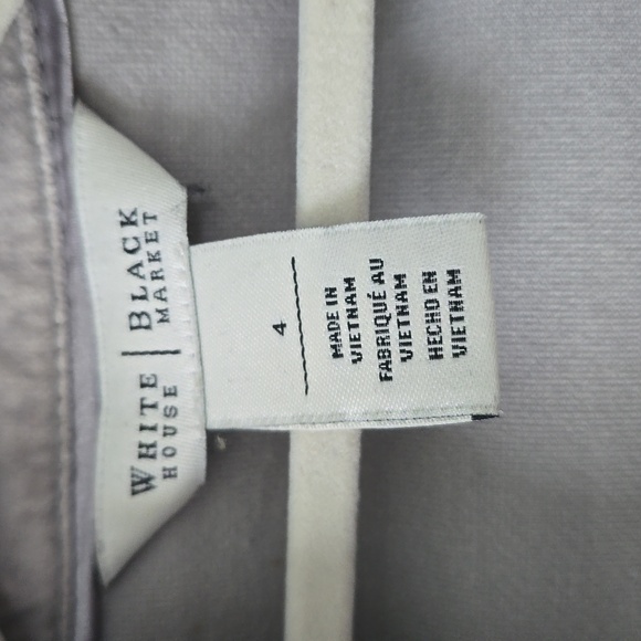 WHBM White House Black Market Grey Velvet Blazer with Grey Satin Trim Sz 4 - Picture 3 of 15